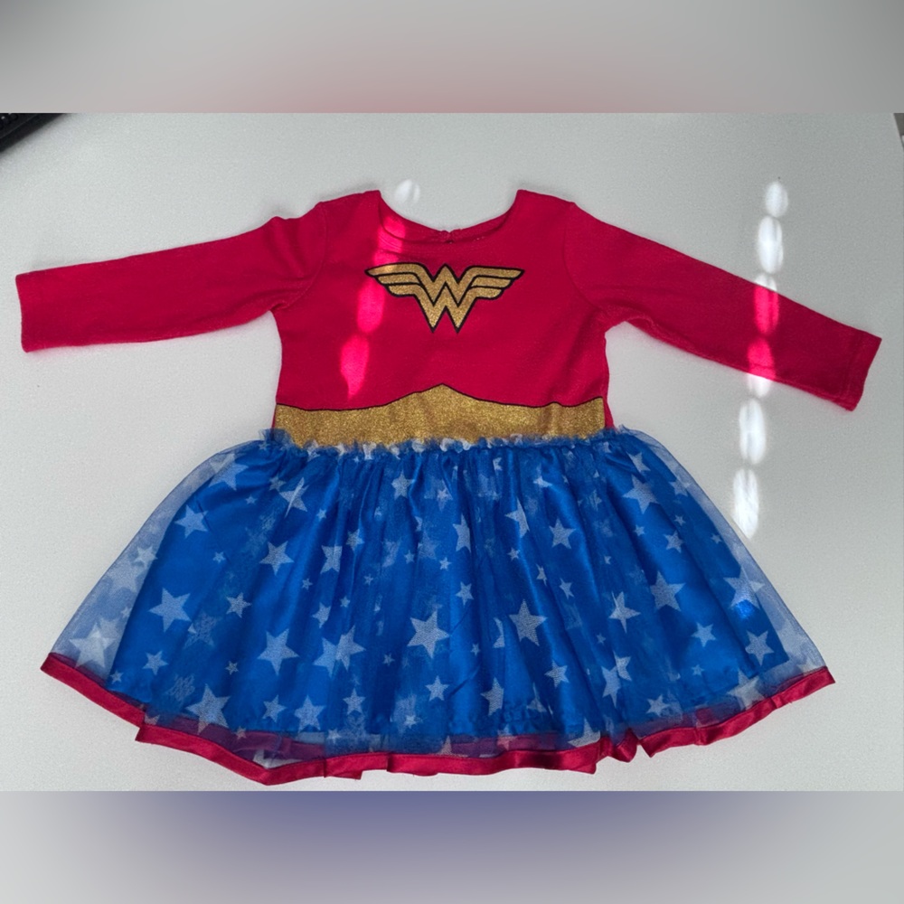 Wonder Woman 2T Superhero Dress or Costume for Kids - Red, Blue, and Gold